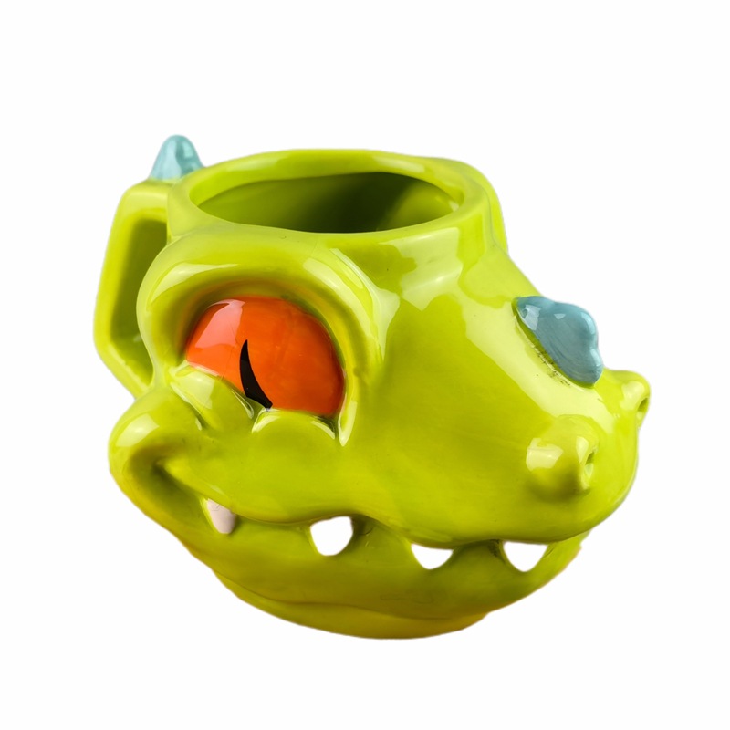 Cartoon anime dinosaur mug Ceramic animal mug 3D Hand-painted anime creative office children's water cup