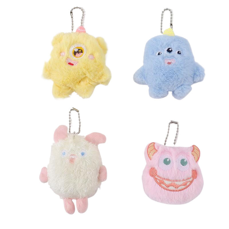 Small Red Book With Plush Doll Pendant Cute Cartoon Doll Monster Keychain Bag Hanging Brooch Accessories Item Picture