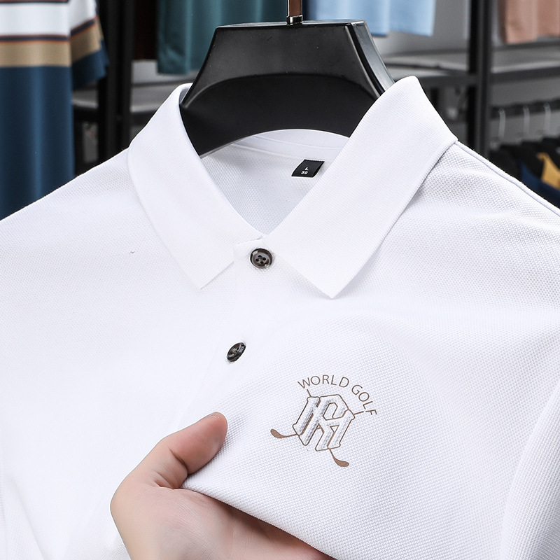 Short-sleeved T-shirt, men's summer solid-color men's wear, Tencel cotton, middle-aged and young dad's business casual Lyocell POLO shirt Application Scenario