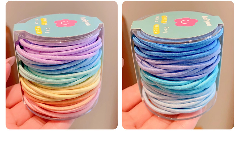 儿童扎头发皮筋女童不伤发发绳弹性好发圈宝宝彩色头绳女孩橡皮筋详情10