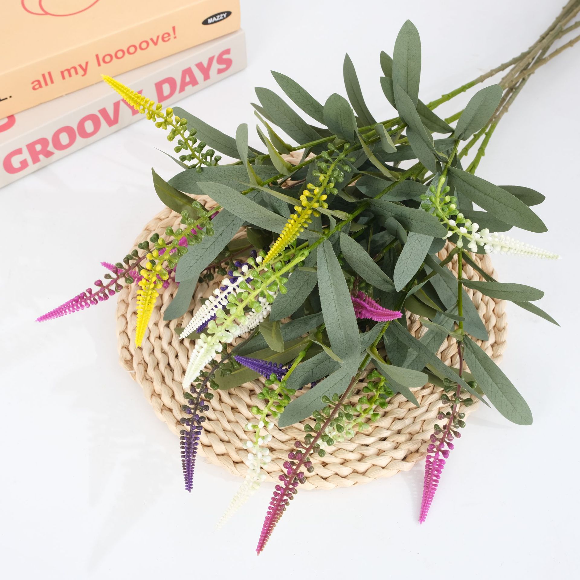 花篮/花篮礼/竹篮子/假花/棉线产品图