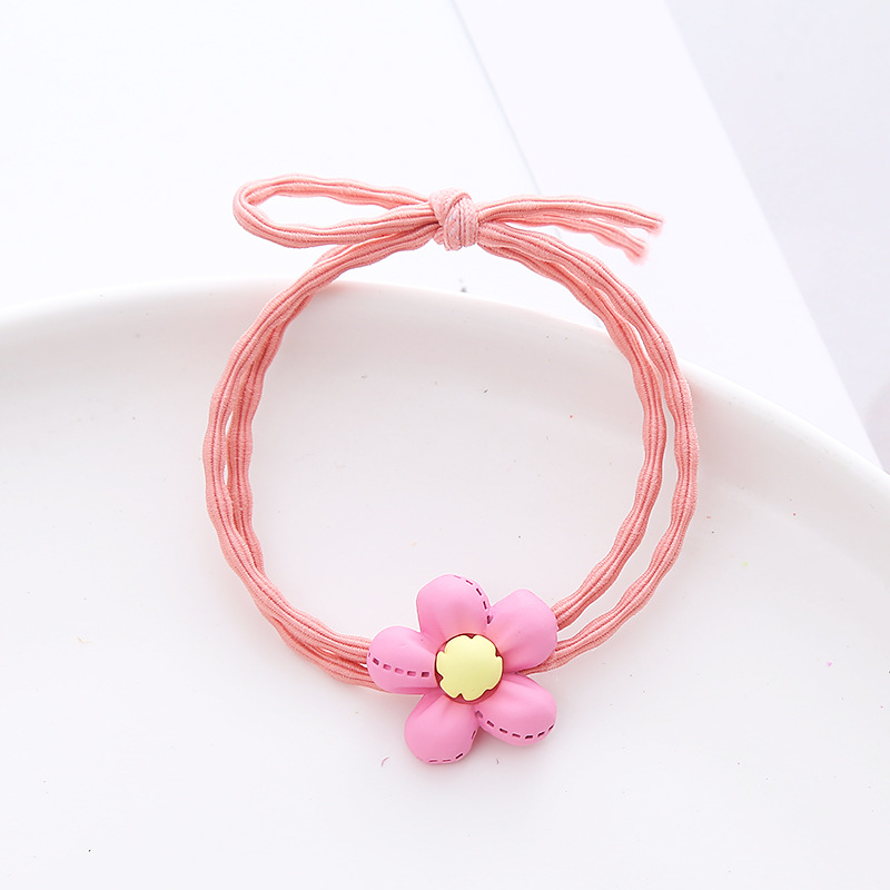 Pequeño fresco y lindo viento flor dulce color cuerda de pelo dulce atar la cabeza chica anillo de pelo versión coreana alta elástico elástico cuerda de cabeza Application Scenario