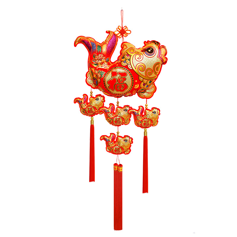 Every Year More Than Cashmere Cloth Big Curved Fish New Year Decoration Living Room Decoration Supplies Large Hanging Spring Festival Festival Supplies Item Picture