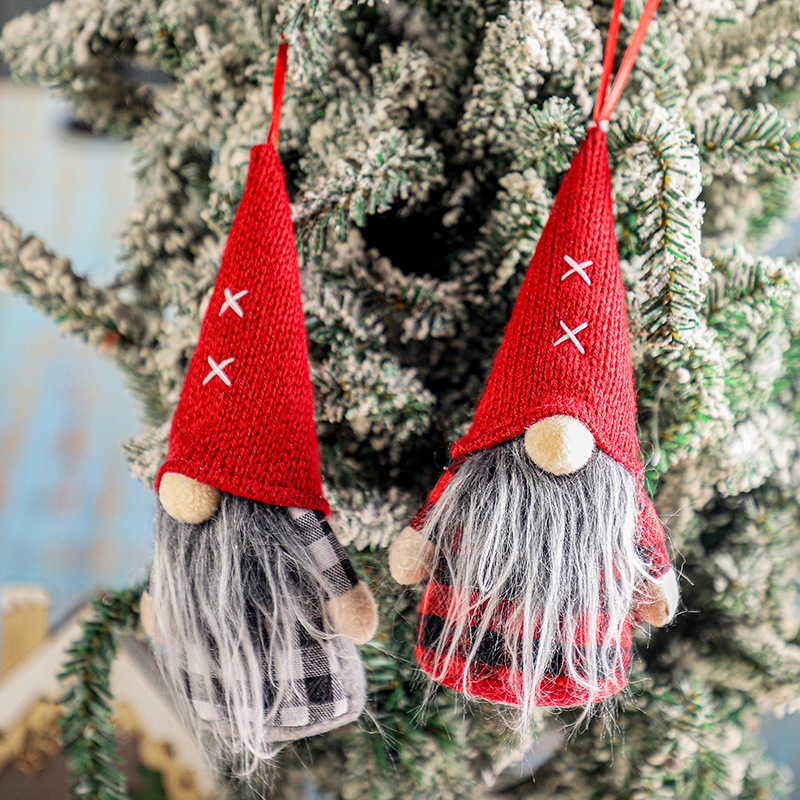 Christmas Nordic Gingham Faceless Rudolph Christmas Tree Pendant Doll Small Gift Pendant Specification drawing