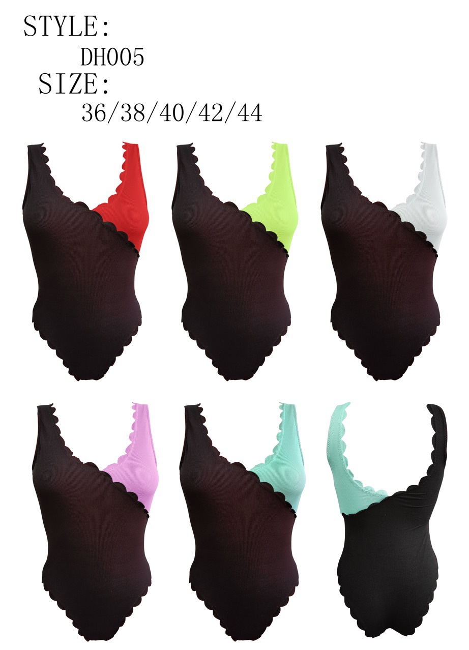 2023 New One-Piece Bikini Cross-Border Platform Fast Fashion Amazon Shine Conservative Belly Cover Swimsuit Specification drawing