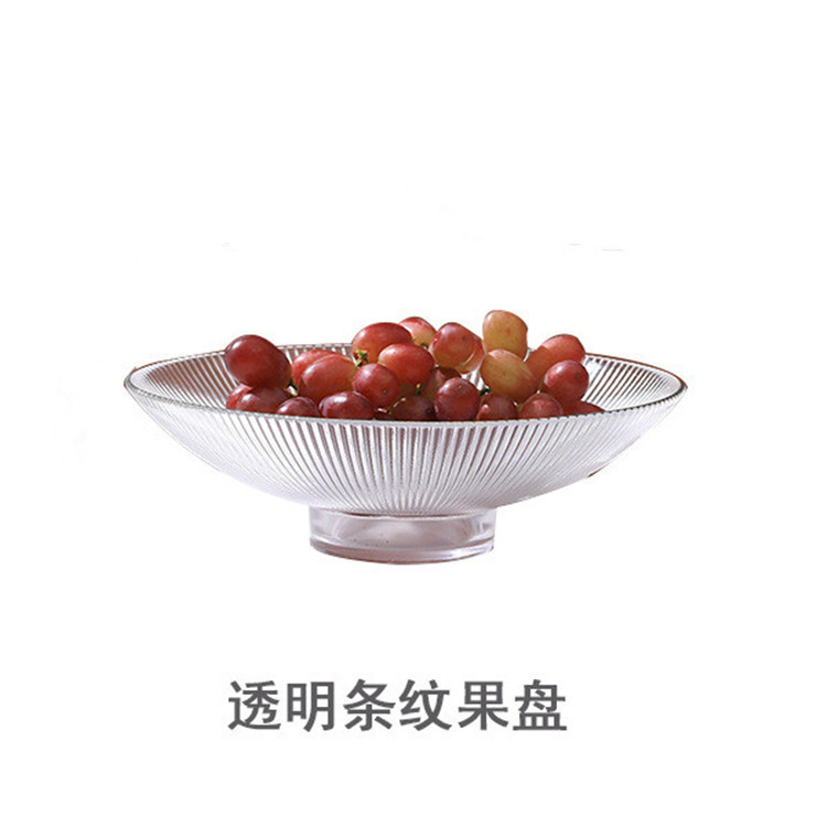 Glass fruit plate, crystal glass fruit plate, home living room coffee table, creative glass fruit basket, decorative item, snack tray, new dried fruit plate Item Picture