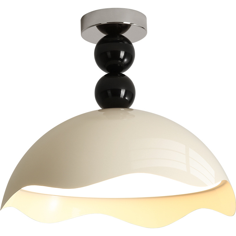 Creative cream-eggshell, ancient-style bedroom ceiling lamp, girlish style, ins Memphis, high-end bedroom room lamp Item Picture