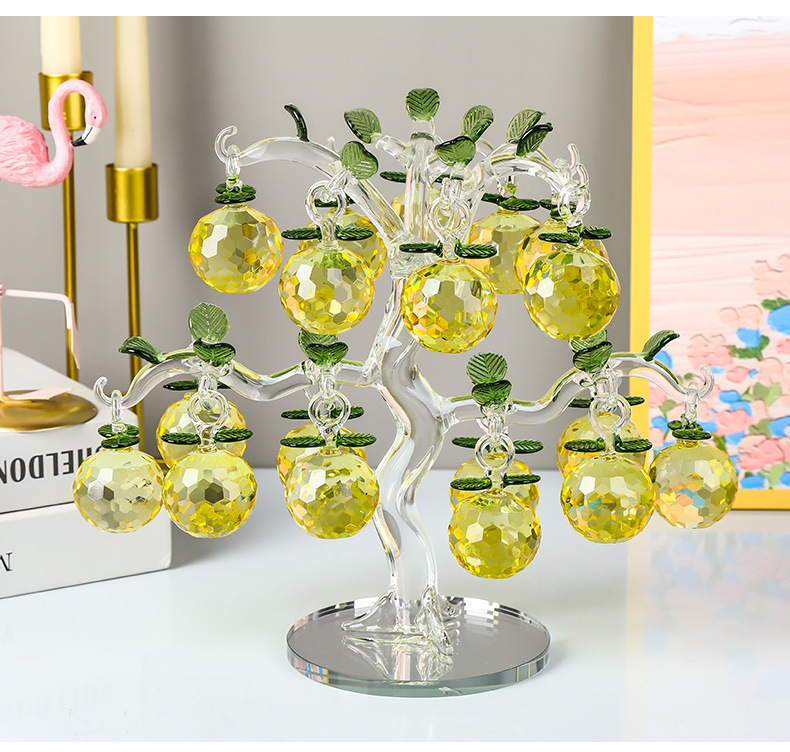 水晶苹果树平安树客厅创意装饰礼物玄关电视柜酒柜家居装饰品摆件详情17
