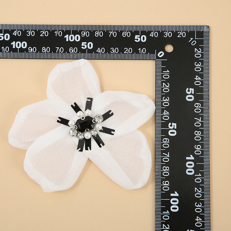 Hand-Beaded Chiffon Fabric Five-Petal Chiffon Flower Material Clothing Dress Luggage Accessories Clothing Accessories Application Scenario