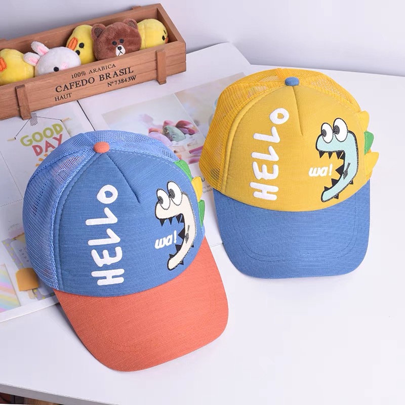Cartoon Cartoon Dinosaur English Embroidered Children's Baseball Cap Cute Casual Spring Summer Cap Spot Children's Cap Specification drawing