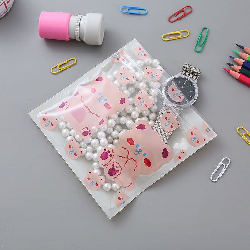 Cartoon Ziplock Bag Cute Bear Snack Candy Bag Translucent Jewelry Storage Bag Ziplock Bag details Picture