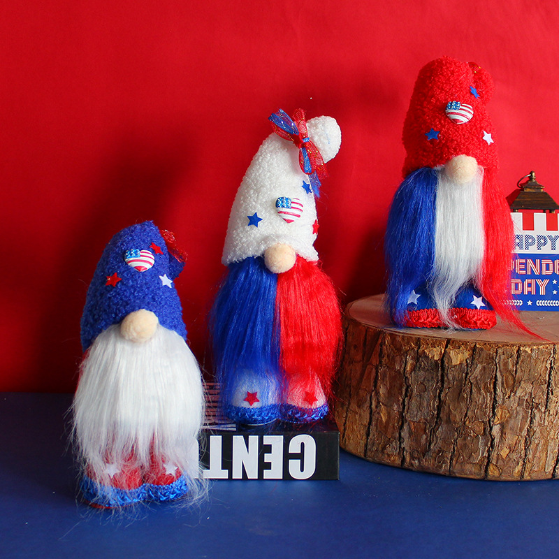Hong Kong new American festival Independence Day top hat no face forest old man doll standing posture beard old man dwarf Specification drawing