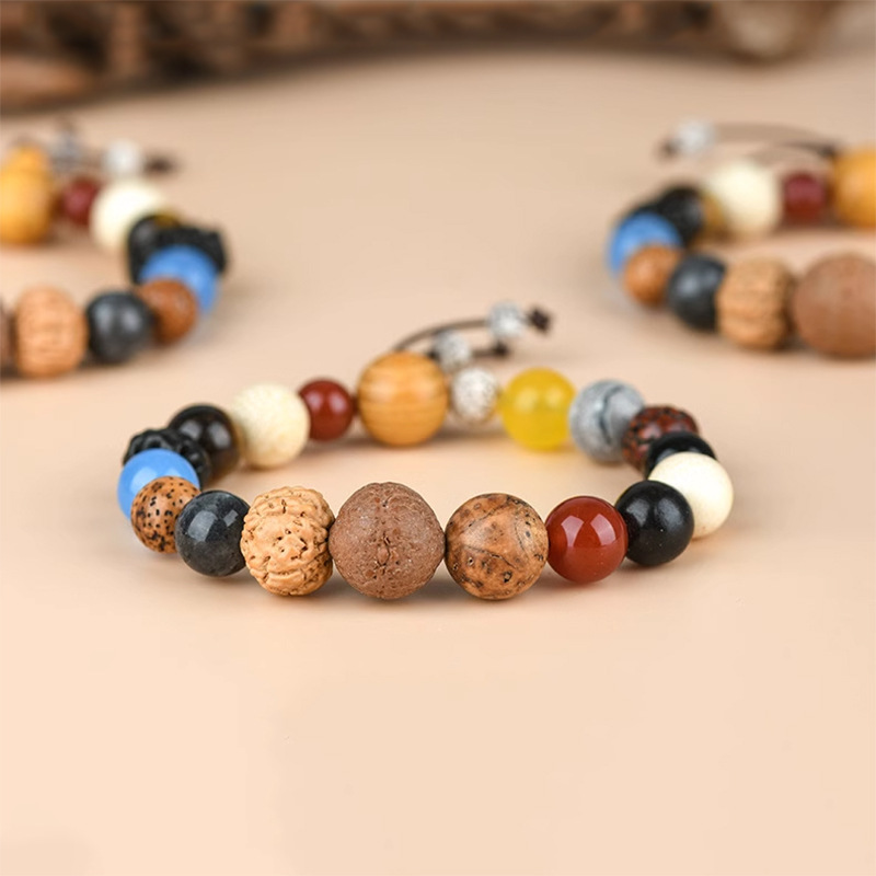 Wholesale of 18-seed Buddhist prayer beads, multi-treasure star and moon Bodhi agate hand-held 18-seed men's and women's cultural and recreational prayer beads bracelets details Picture
