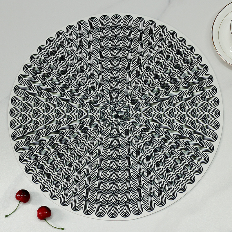 Womei Creative Printing colorful EVA placemats, Western-style placemats in ins style, round, waterproof, oil-proof, anti-slip, heat-resistant, wear-resistant and heat-insulating MATS, table MATS factory direct sales placemats Specification image