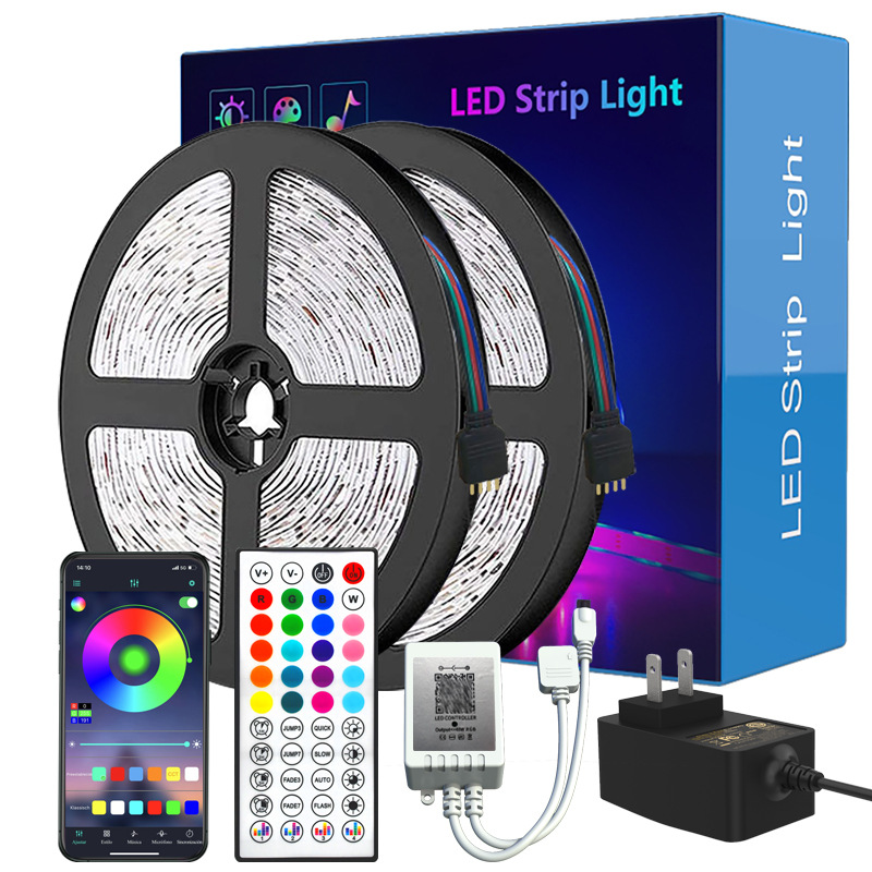 Bluetooth Led Light With Self-Adhesive 5050 Colorful Rgb Atmosphere Intelligent Flexible Low Voltage 12V Light Strip Set Item Picture