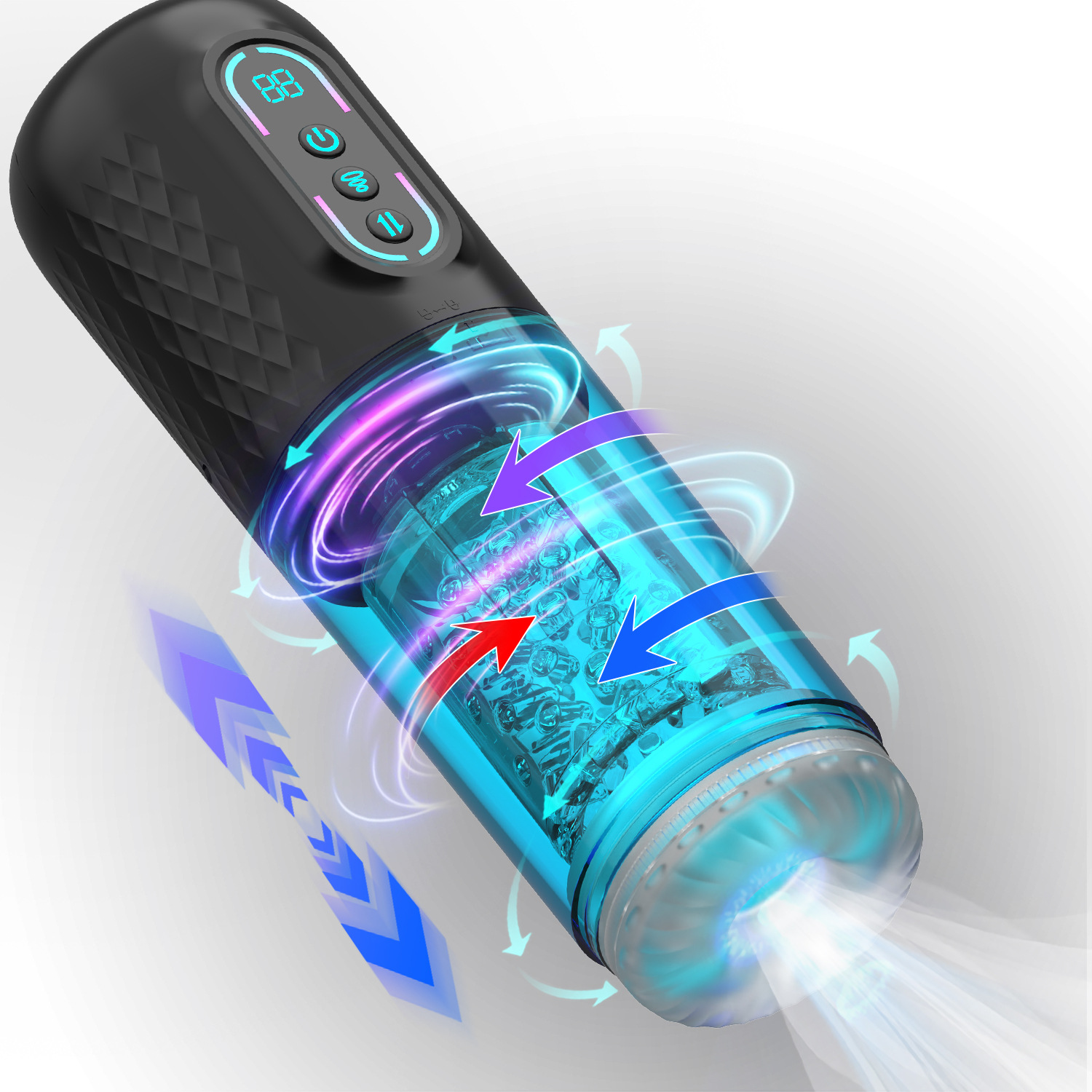 Fully automatic aircraft cup charging, variable frequency vibration, intelligent heating, Three Kingdoms pronunciation, telescopic rotation, sucking, for men details Picture