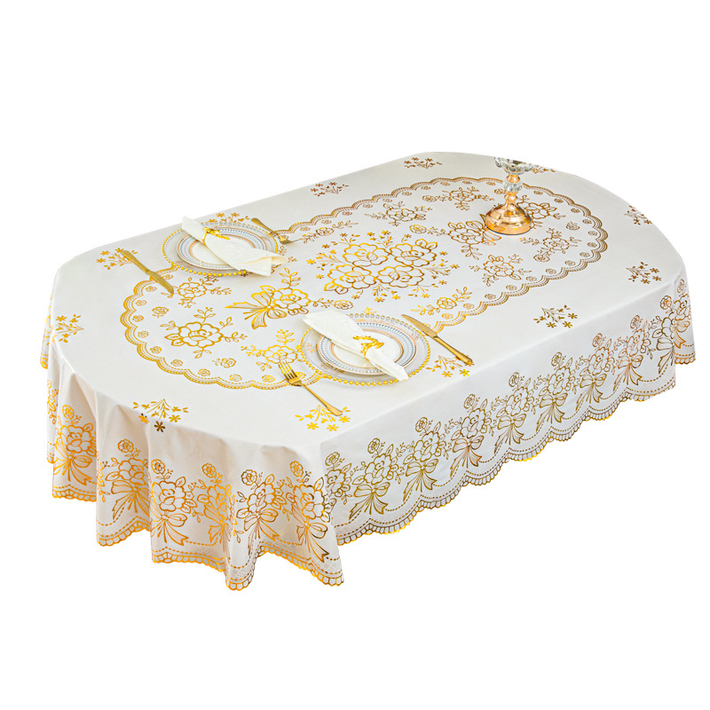 European-style thickened waterproof, oil-proof, heat-resistant, no-wash tablecloth, PVC home hotel tablecloth, high-end and light luxury tablecloth Item Picture