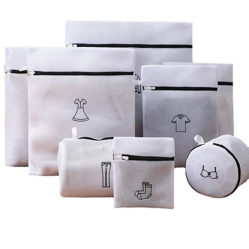 Wholesale Thickened Sandwich Embroidery Laundry Bag Japanese And Korean Double Embroidered Care Bag Bra Bag Anti-Deformation Mesh Bag Item Picture