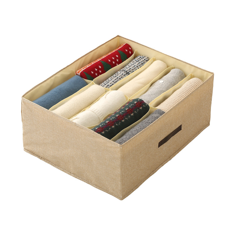 Double-row compartments for clothing storage box, a household fabric storage box with foldable drawers, a wardrobe organization and storage wonder Item Picture