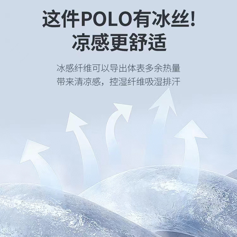 Summer men's polo shirt with mercerized cotton, thin style, business fashion, ice silk men's short-sleeved T-shirt, high-end dad's summer wear Application Scenario