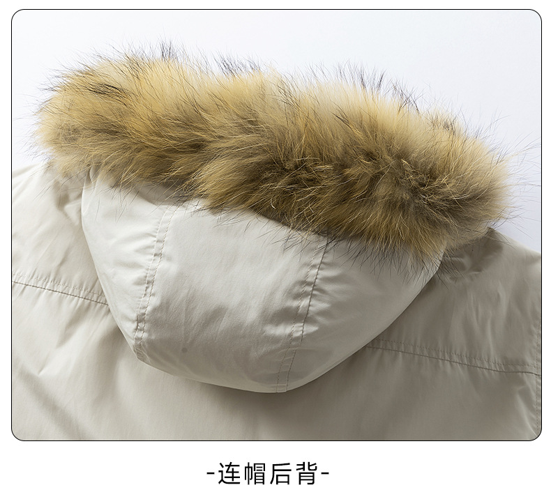 The new American-style large fur collar style overcomes the trend of thick and warm hooded down jackets for men in winter and student workwear jackets pic 21
