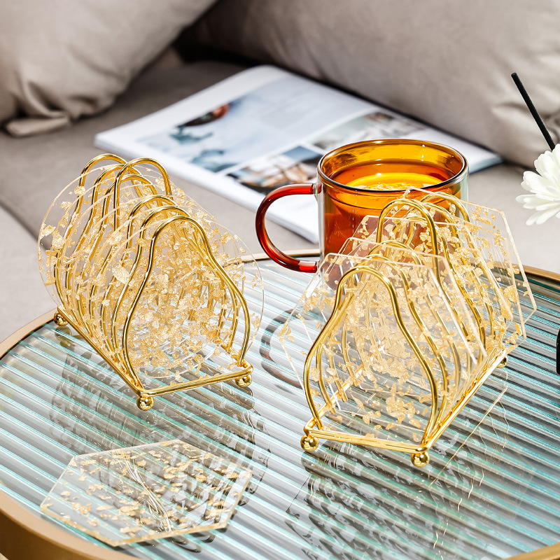 Acrylic Coaster Light Luxury Gold Foil Set Ironing Nordic Creative Home Insulation Mat Bowl Mat Teapot Mat Tea Ceremony Mat Application Scenario