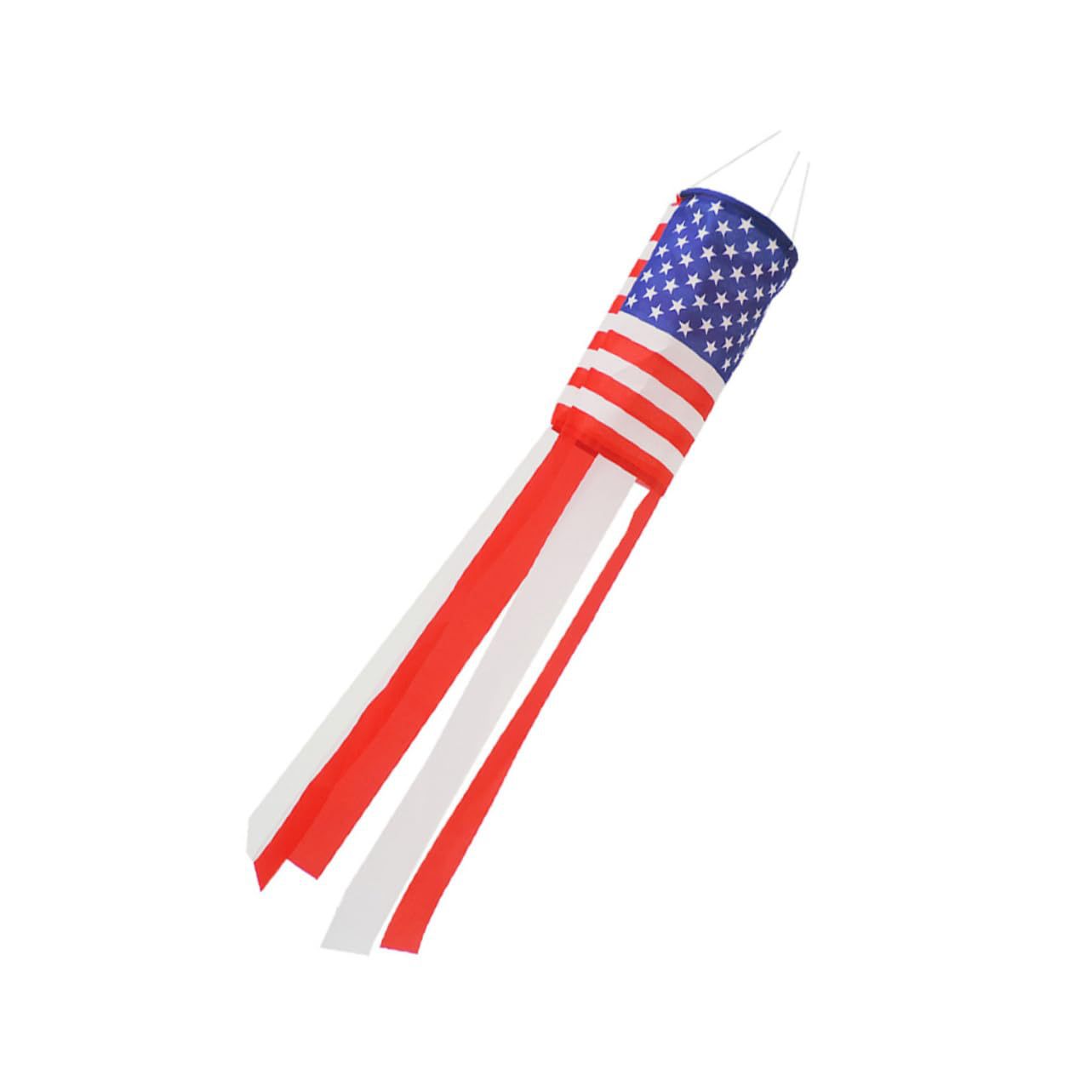 Independence Day wind tube flag, Labor Day and National Day decorative wind direction bag, American flag wind vane, kite flag Item Picture