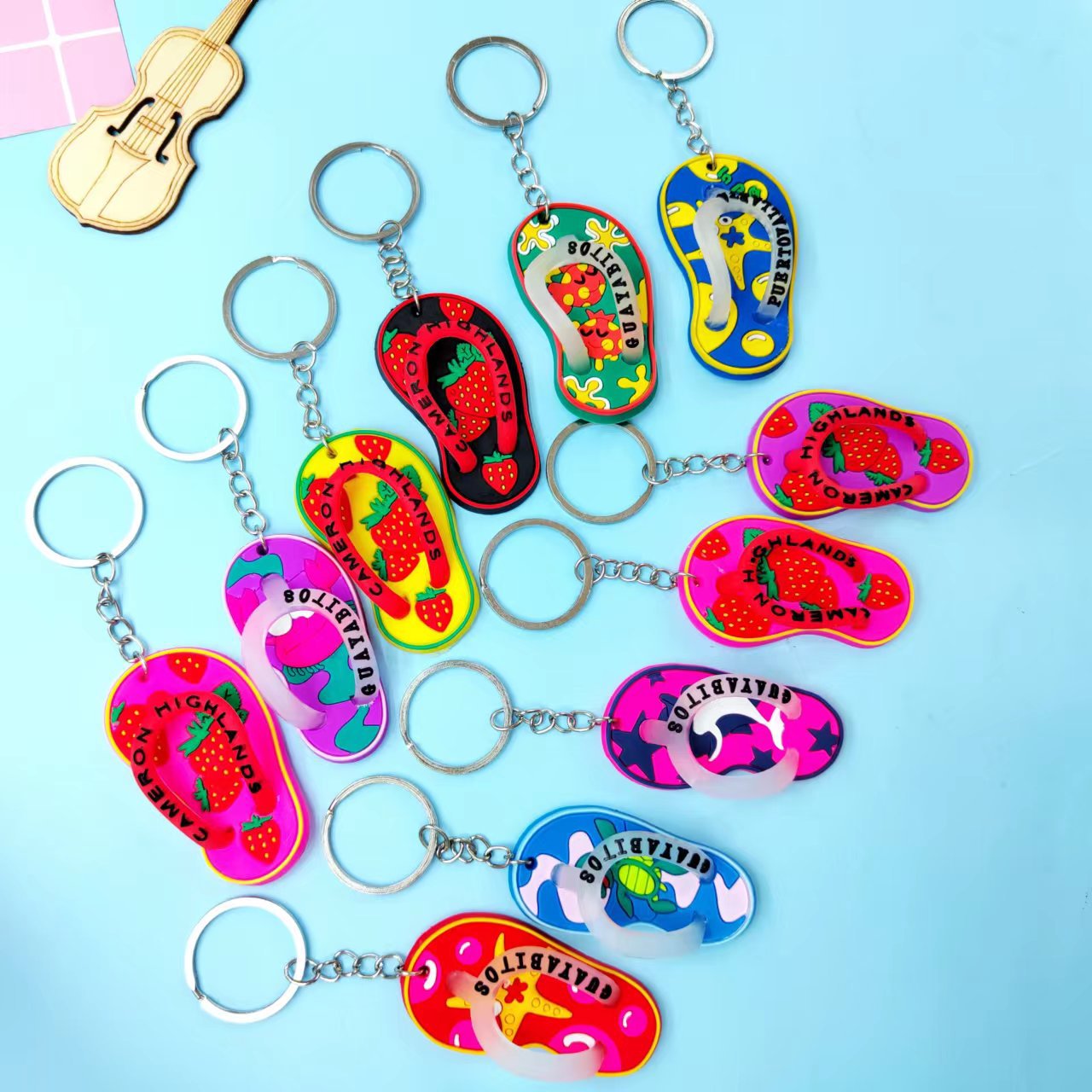 Manufacturers Direct Sales Of Cartoon Pvc Slippers Key Chain Pendant Decoration Creative Small Gift Travel Souvenirs Specification drawing