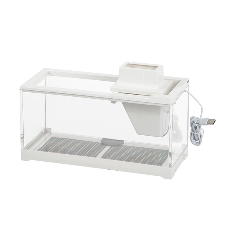 Acuario tropical acuario de mesa pequeño guppy fish light familia de peces y camarones filtro silencioso calefacción alimentación acuario doméstico Item Picture