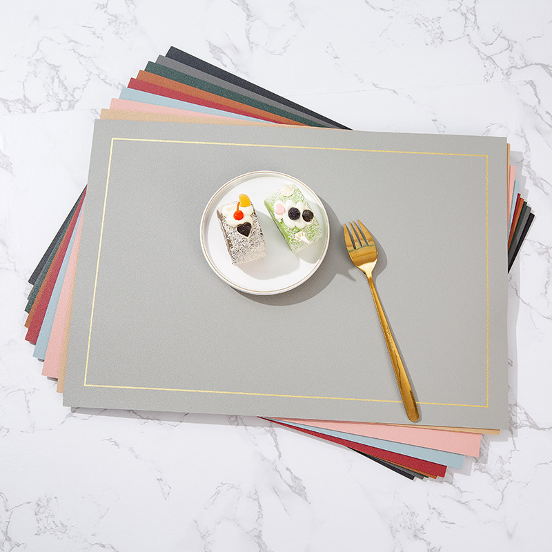 Cross-Border Nordic Wind Square Solid Color Leather Western Placemat Waterproof Oil Resistant High Temperature Household Environmental Protection Non-Slip Table Mat Application Scenario