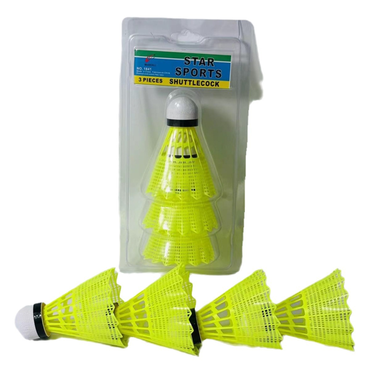 Nylon Badminton Suction Card 3 Sets 1841 Outdoor Training Resistant Yellow Badminton Windproof Wholesale Item Picture