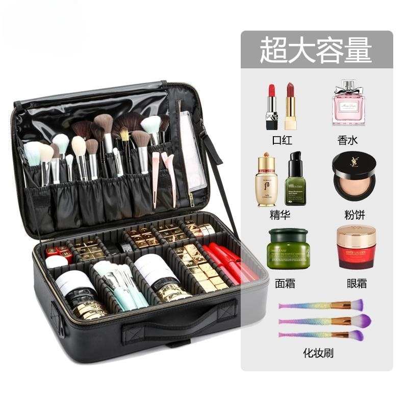 New Ins Style Large Capacity Storage Portable Heel Makeup Nail Art Tattoo Bag Portable Influencer Travel Makeup Bag Specification drawing