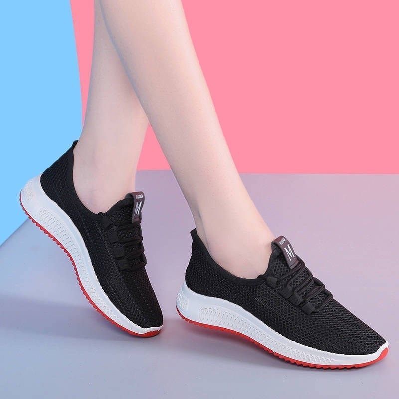 Summer white sneakers, women's mesh sports shoes, women's shoes, nurse women's shoes, home summer mesh shoes, women's breathable with perforation details Picture