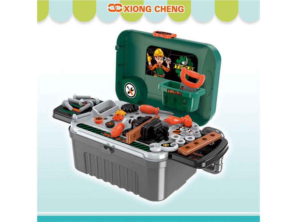 Amazon Cross-border children's 3-in-1 simulation repair tool can store suitcases, tool stands and play house toys Application Scenario