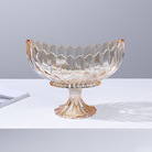 欧式高档创意现代客厅透明清光果盘玻璃果盘简约艺术透明水果盘