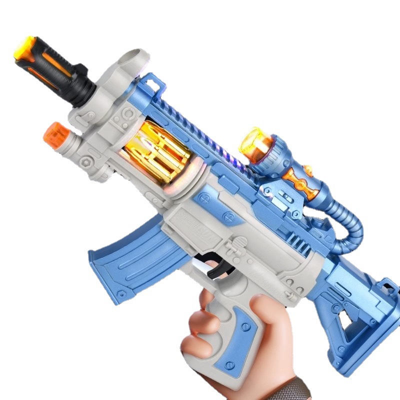 Children's electric sound and light gun toys, boys' sound and light music simulation electric gear vibration sword, baby pistol toys Item Picture