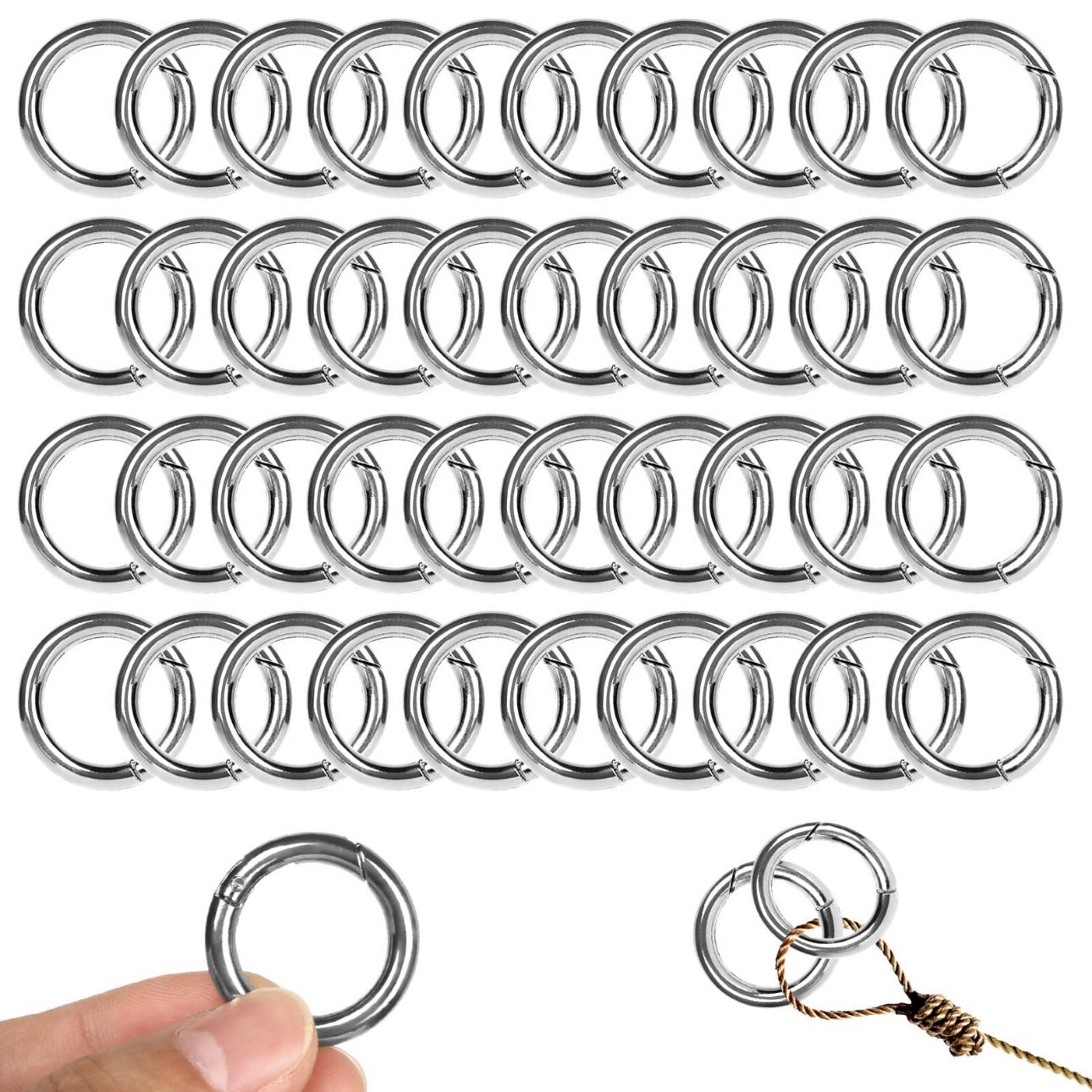 Metal Accessories Spring Fastener Zinc Alloy Key Chain Ring Fastener Open Ring Connection Ring Metal Fastener Spring Ring Application Scenario