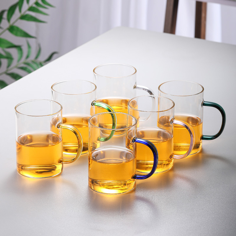 玻璃杯/玻璃杯带把/彩色玻璃杯产品图