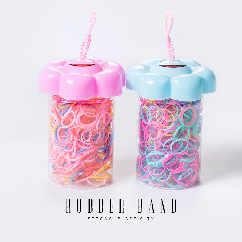 Cartoon Children's Bottle Small Rubber Band Baby Hair Do Not Hurt Hair Disposable Hair Band Black Rubber Band Hair Rope details Picture