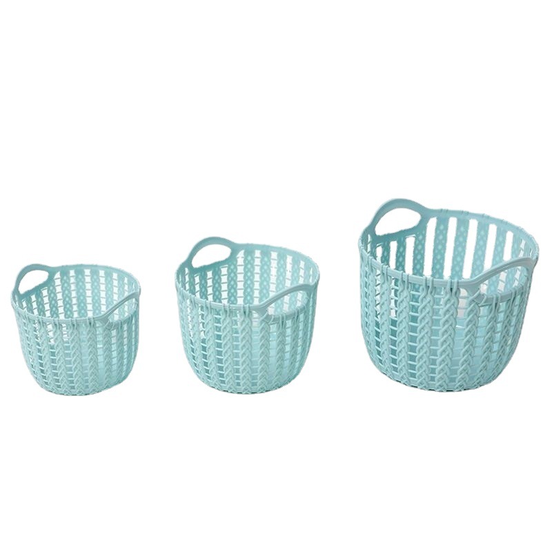 Small Basket Wholesale Ins Desktop Plastic Storage Round Basket Home Storage Basket Portable Storage Frame One Piece Item Picture