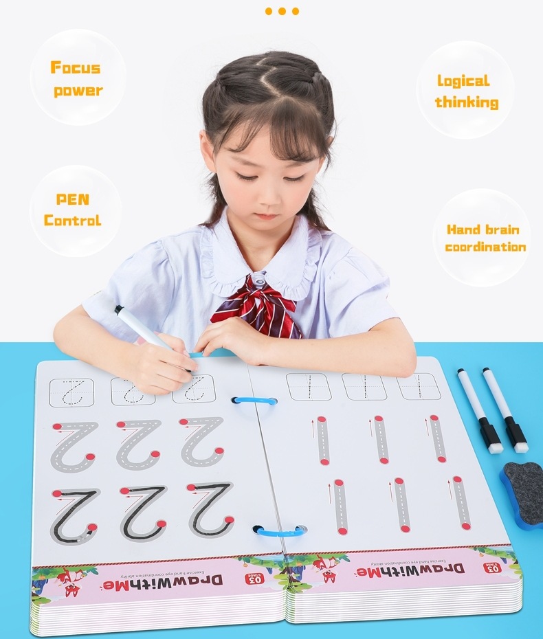 【 Customizable 】 Erasable pen Control Training Card 1-3 Stage Children's concentration hand-eye coordination Training Card pic 13