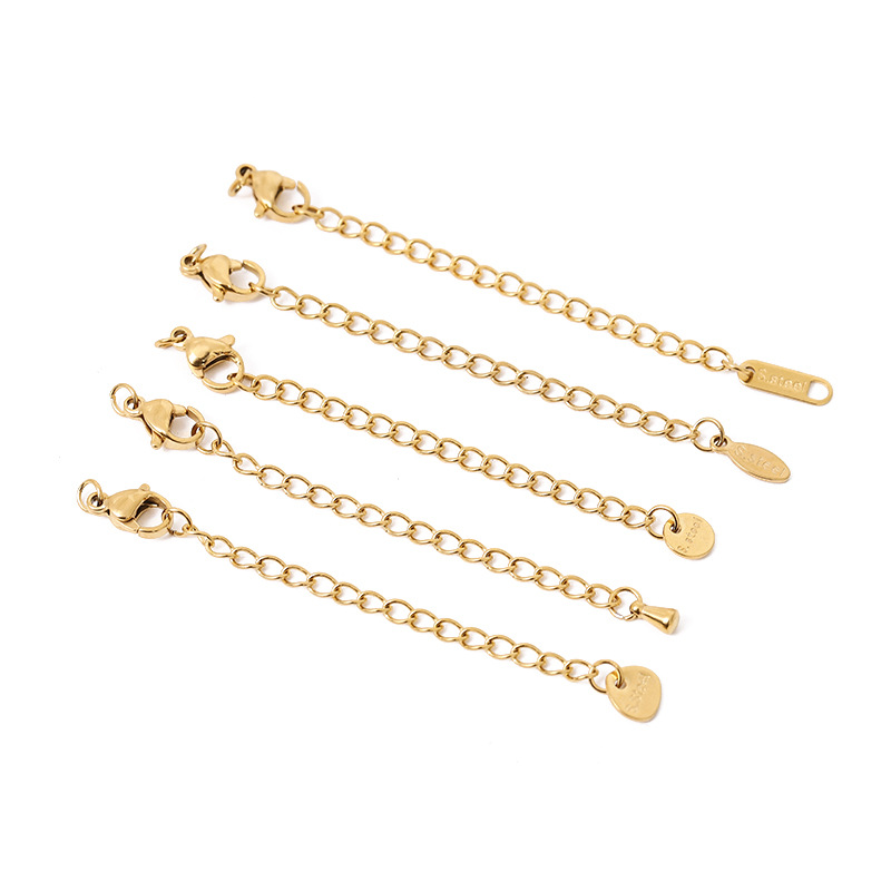 5cm不锈钢延长链尾牌龙虾扣套装尾链刻字吊牌DIY项链手链饰品配件图