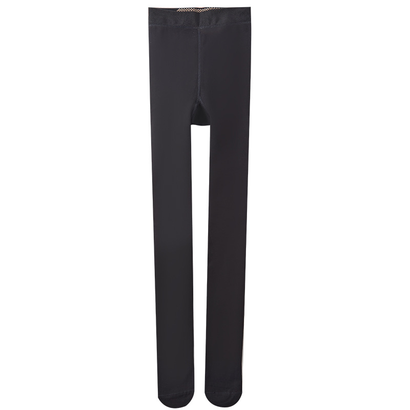 140-155 Short Leggings Autumn And Winter Cotton Pure Black Pantyhose With High And Thick Velvet For Warm Feet Item Picture