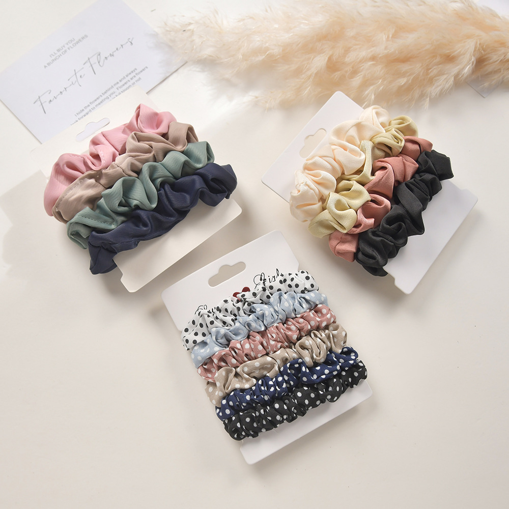 The new Ins-style French satin hair band is a versatile basic silk-like hair tie and a sweet girl's small intestine hair band