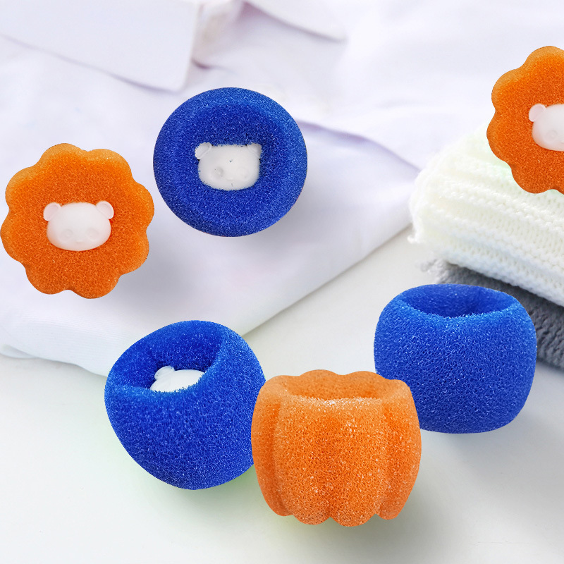 Little Bear Sponge Laundry jersey anti-entanglement and anti-sticking pilling washing machine cleaning ball Magic Stain Removal Washing and Protection ball Specification image