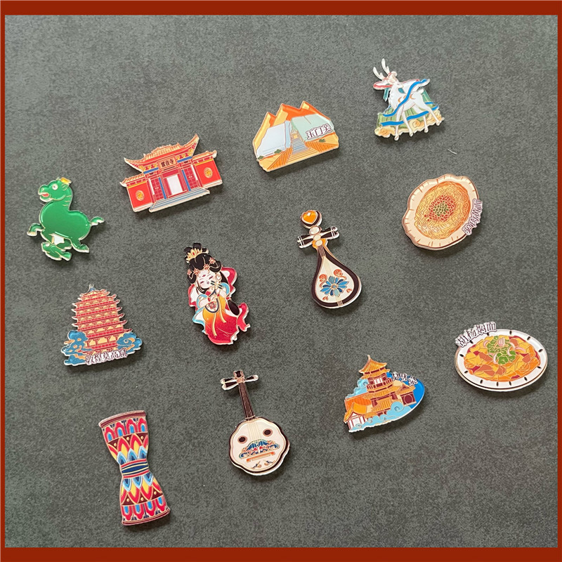 Dunhuang decorative fridge magnets, Gansu cultural and creative night banquet, ancient-style pipa, Chinese-style cartoon magnet, a perfect gift for children Specification image