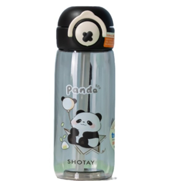 Shangtai's new tiran high-appearancy-level cartoon straw student portable creative cartoon panda high-temperature resistant plastic cup Item Picture