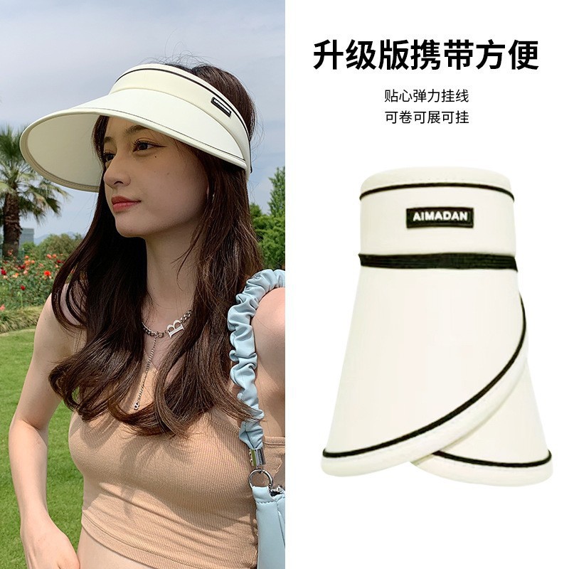New Summer Uv Uv Anti-Ultraviolet Empty Top Hat Outdoor Explosive Net Red Sunscreen Visor Beach Sunhat Specification drawing