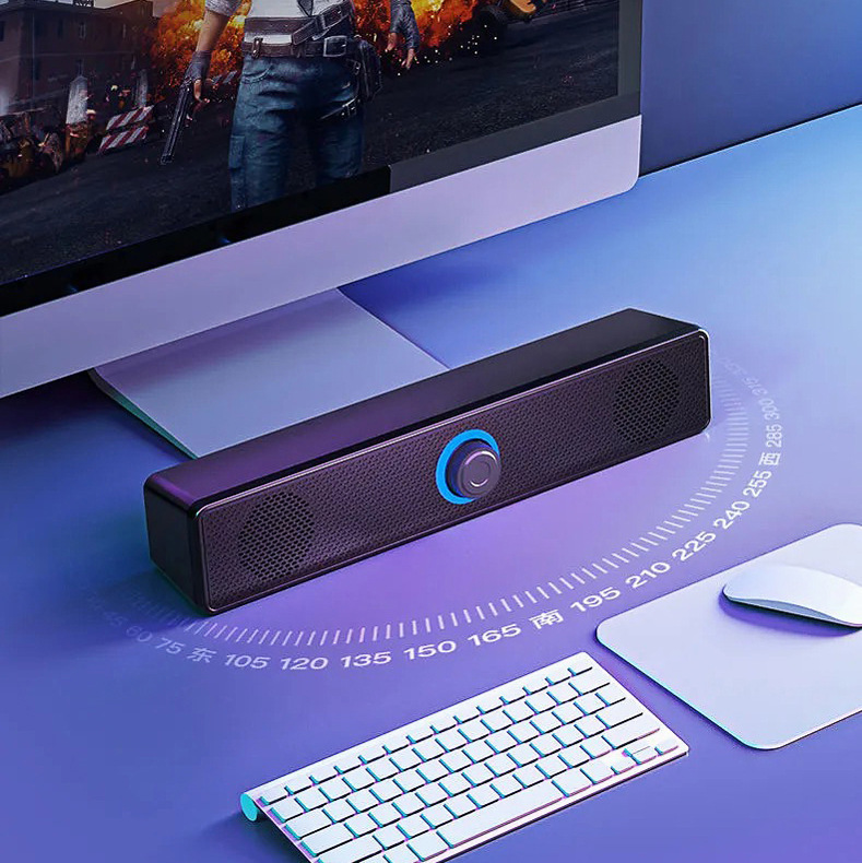 Computer, audio, desktop, home small speaker, dual speakers, high volume, laptop, desktop, long bar, Bluetooth, subwoofer