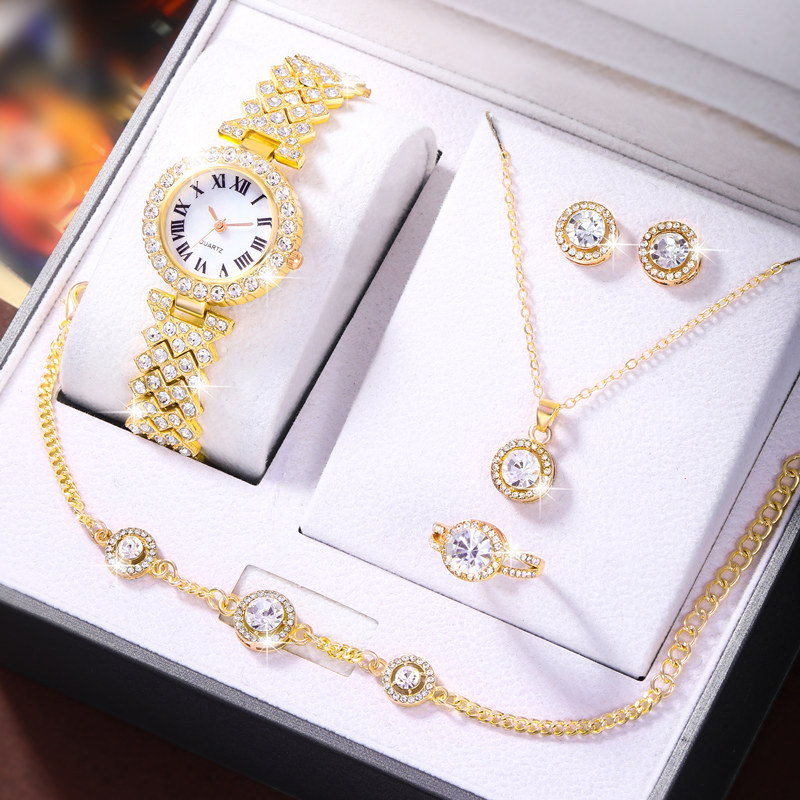 Best-selling women's watches for export, four-piece set of women's watches, fashionable quartz watches for ladies without boxes details Picture